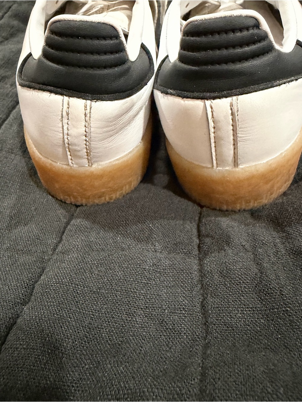 adidas White & Black Low-Top Sneakers with Gum Sole - Picture 4 of 6